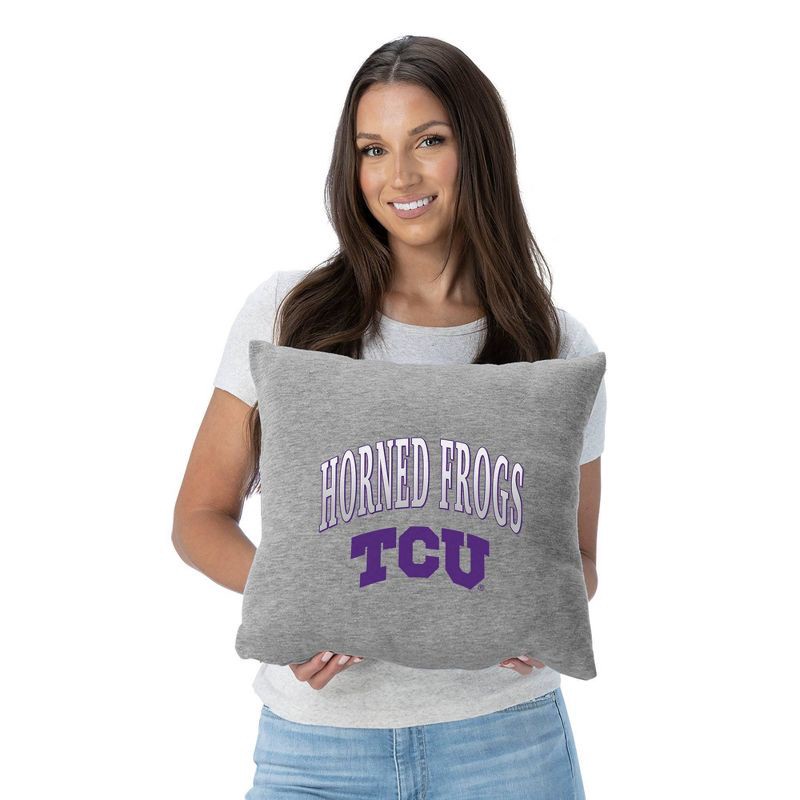 slide 2 of 5, NCAA TCU Horned Frogs 16" Heather Gray Sweatshirt Pillow, 1 ct