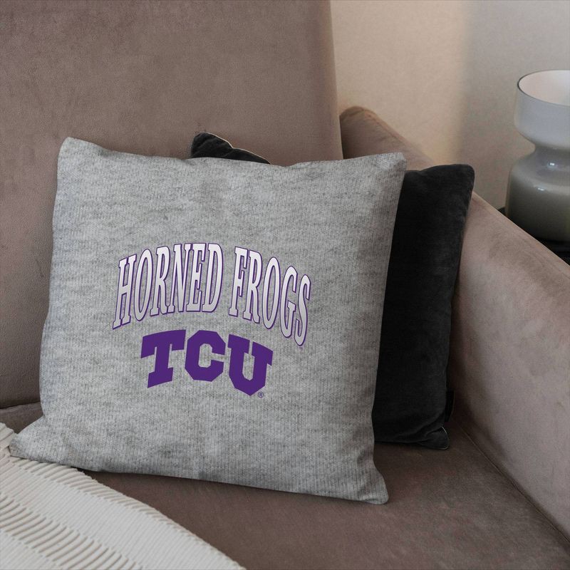 slide 3 of 5, NCAA TCU Horned Frogs 16" Heather Gray Sweatshirt Pillow, 1 ct