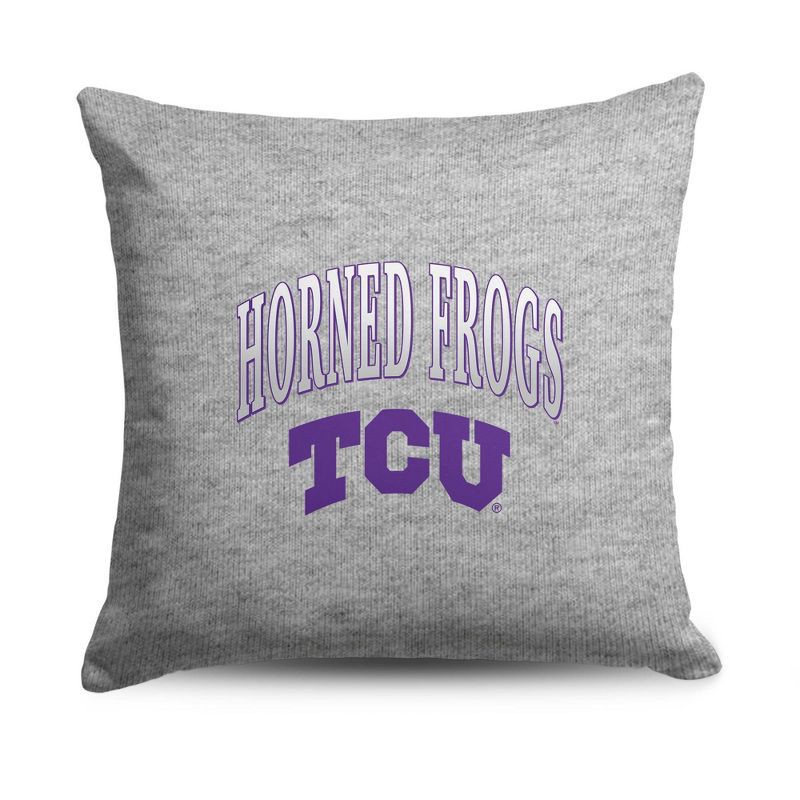 slide 1 of 5, NCAA TCU Horned Frogs 16" Heather Gray Sweatshirt Pillow, 1 ct