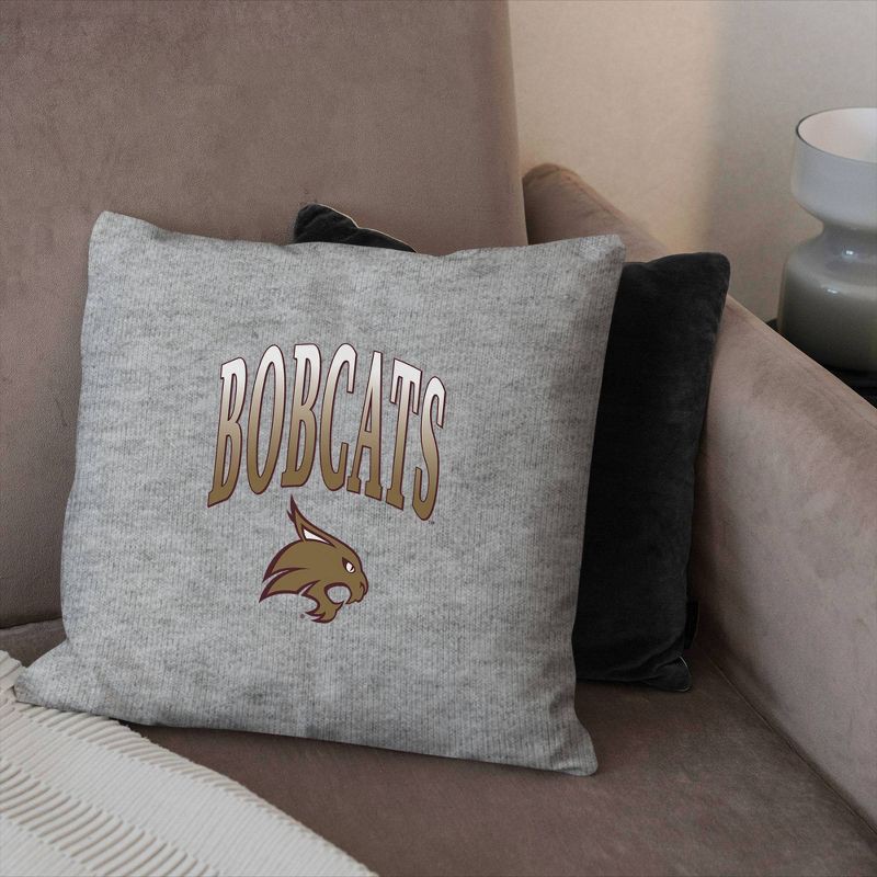 slide 3 of 5, NCAA Texas State Bobcats 16" Heather Gray Sweatshirt Pillow, 1 ct