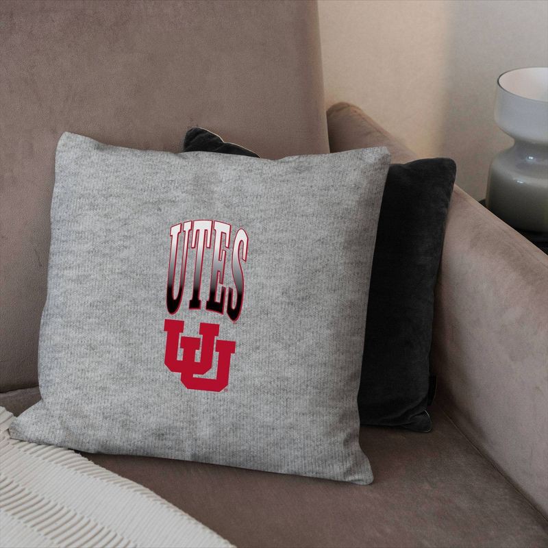 slide 3 of 5, NCAA Utah Utes 16" Heather Gray Sweatshirt Pillow, 1 ct