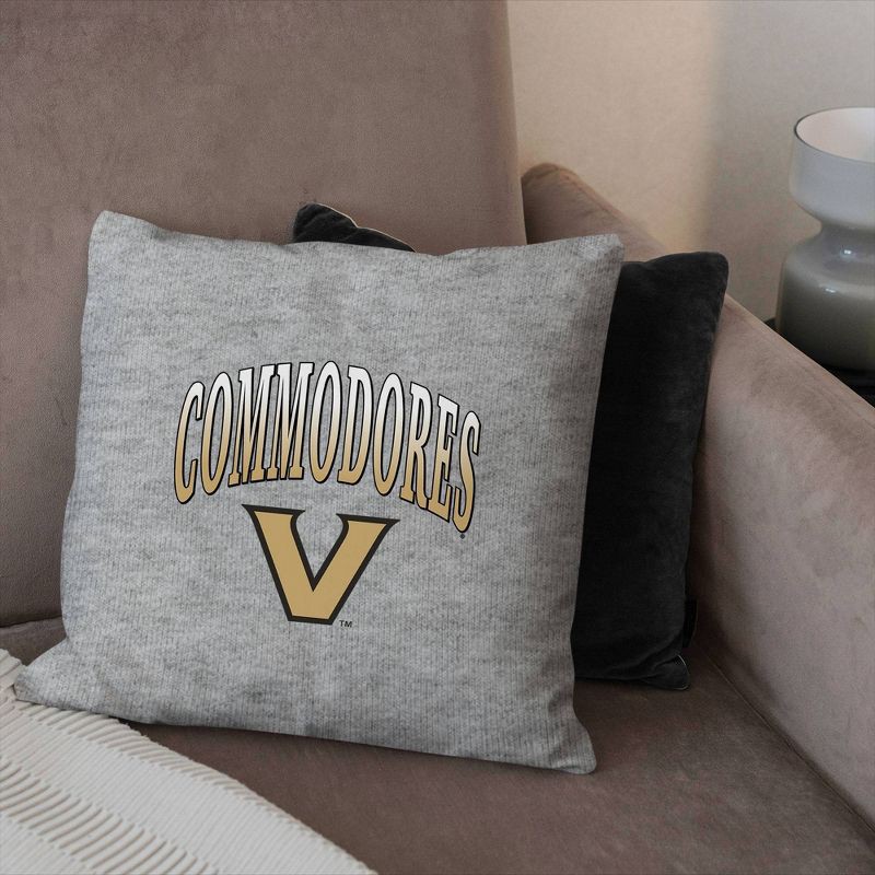 slide 3 of 5, NCAA Vanderbilt Commodores 16" Heather Gray Sweatshirt Pillow, 1 ct