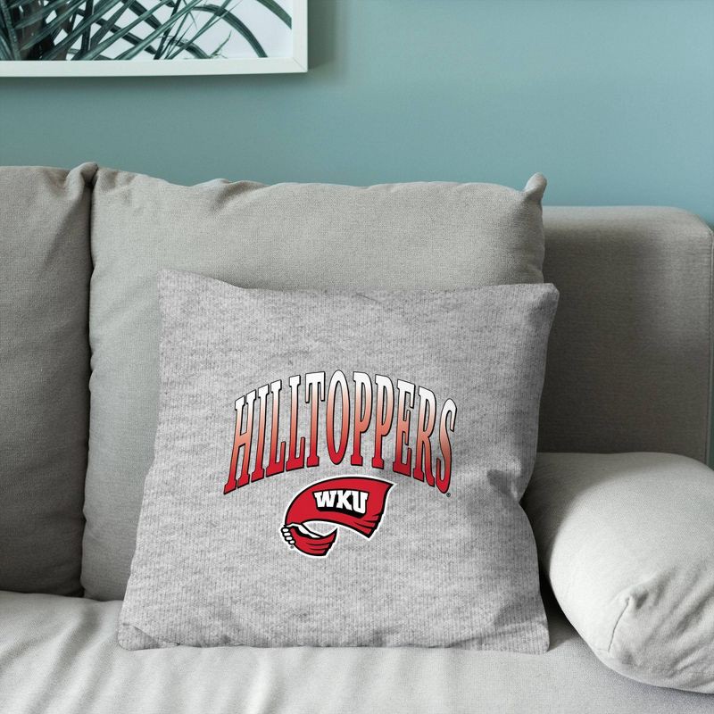 slide 4 of 5, NCAA Western Kentucky Hilltoppers 16" Heather Gray Sweatshirt Pillow, 1 ct