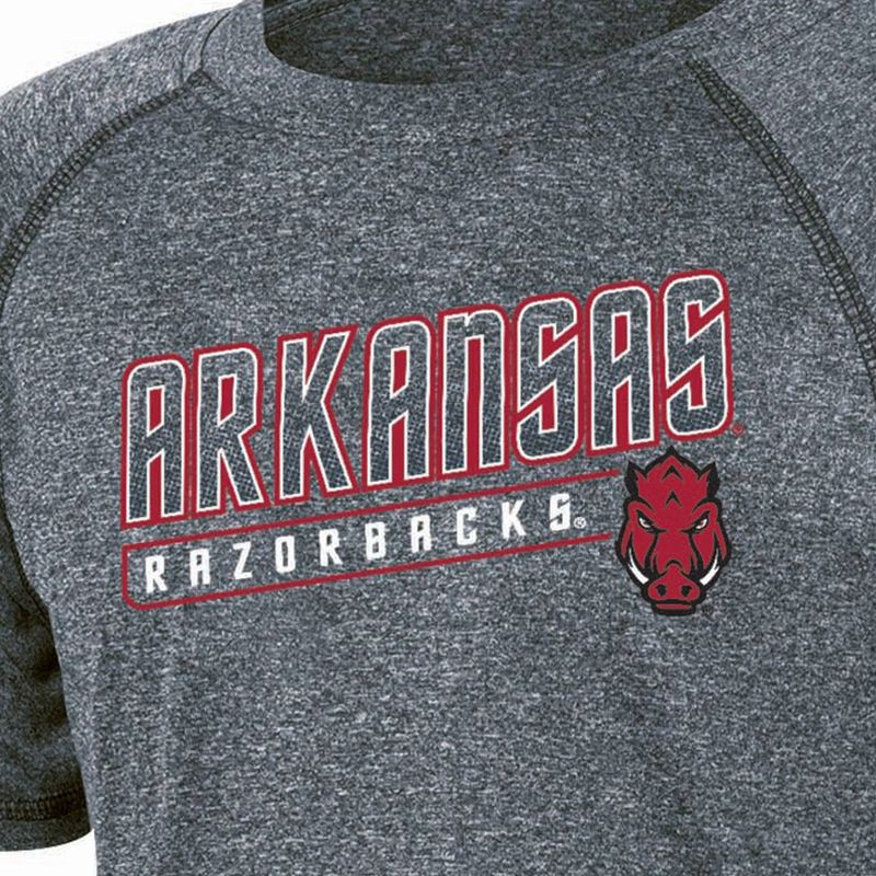 slide 3 of 3, NCAA Arkansas Razorbacks Boys' Gray Poly T-Shirt - M: Solid Midweight Jersey Pullover, 1 ct