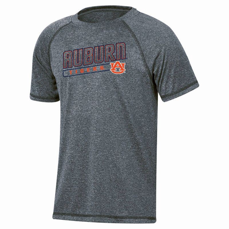 slide 1 of 3, NCAA Auburn Tigers Boys' Gray Poly T-Shirt - M: Crew Neck Jersey, 1 ct