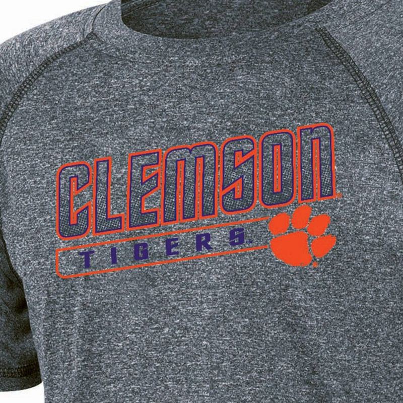 slide 3 of 3, NCAA Clemson Tigers Boys' Gray Poly T-Shirt - S, 1 ct