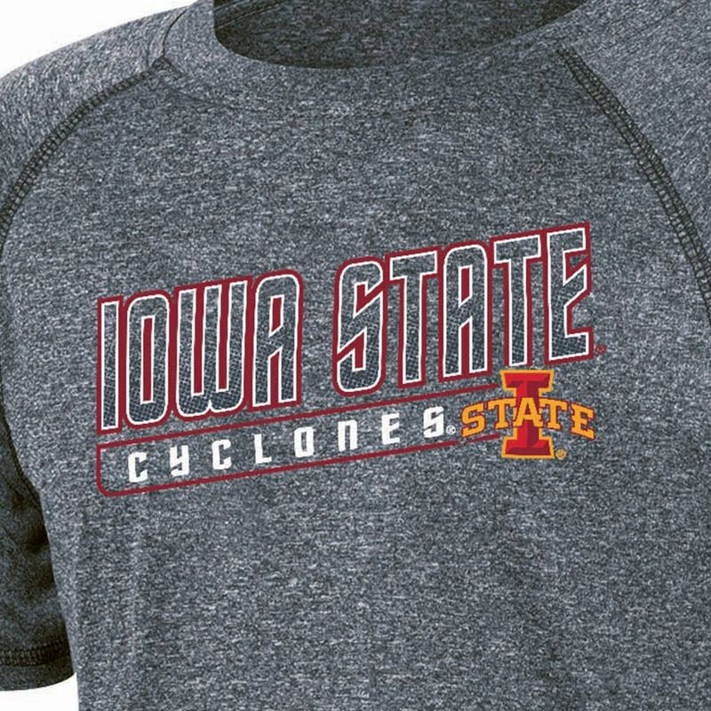 slide 3 of 3, NCAA Iowa State Cyclones Boys' Gray Poly T-Shirt - M: Midweight Jersey Crew Pullover, 1 ct