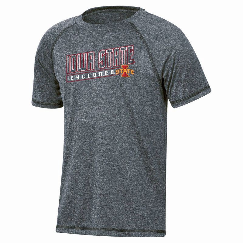 slide 1 of 3, NCAA Iowa State Cyclones Boys' Gray Poly T-Shirt - M: Midweight Jersey Crew Pullover, 1 ct