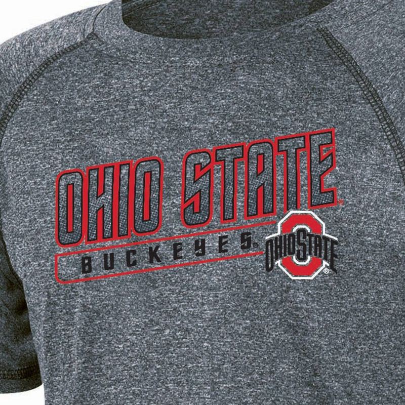 slide 3 of 3, NCAA Ohio State Buckeyes Boys' Gray Poly T-Shirt - M: Solid Crew Neck, Short Sleeve, 1 ct