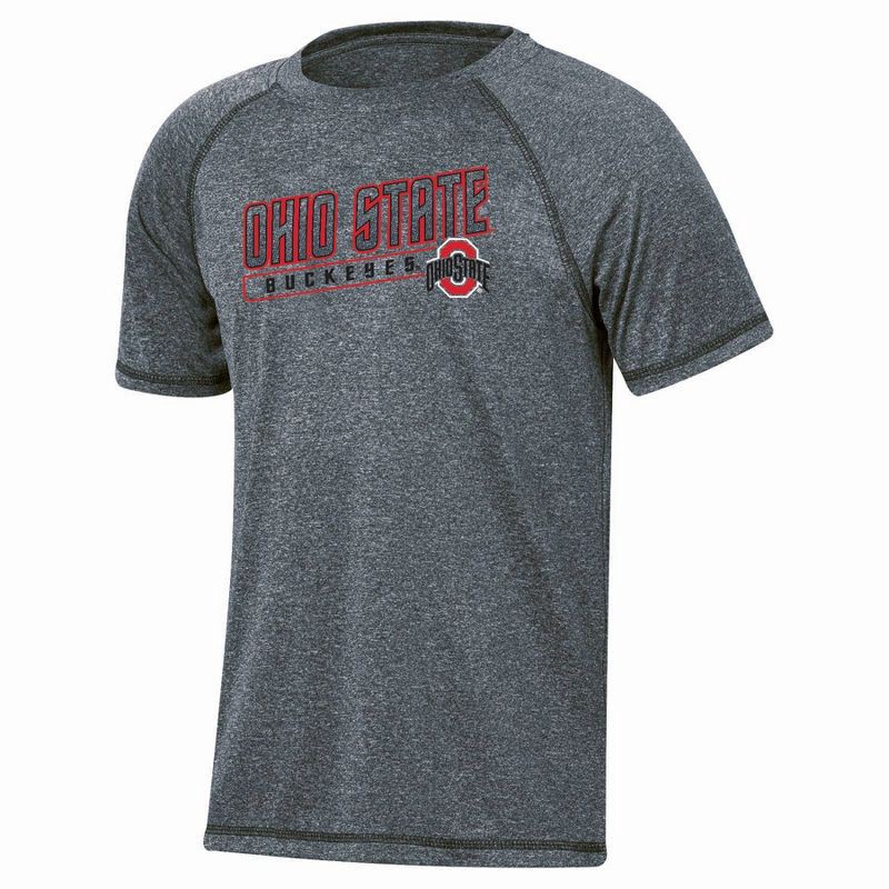 slide 1 of 3, NCAA Ohio State Buckeyes Boys' Gray Poly T-Shirt - XL, 1 ct