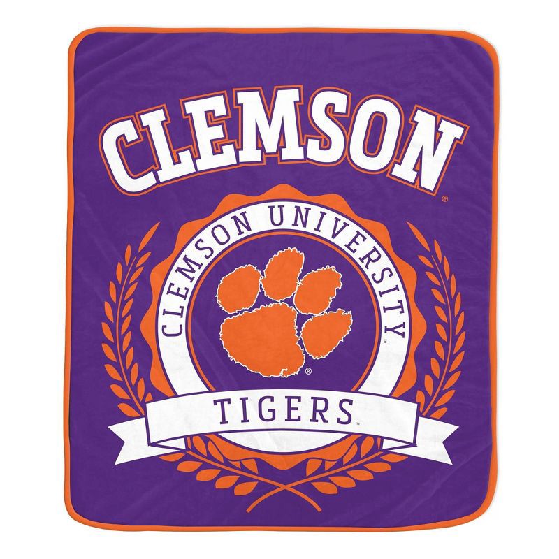 slide 1 of 2, NCAA Clemson Tigers Crest Ultra Soft Blanket, 1 ct