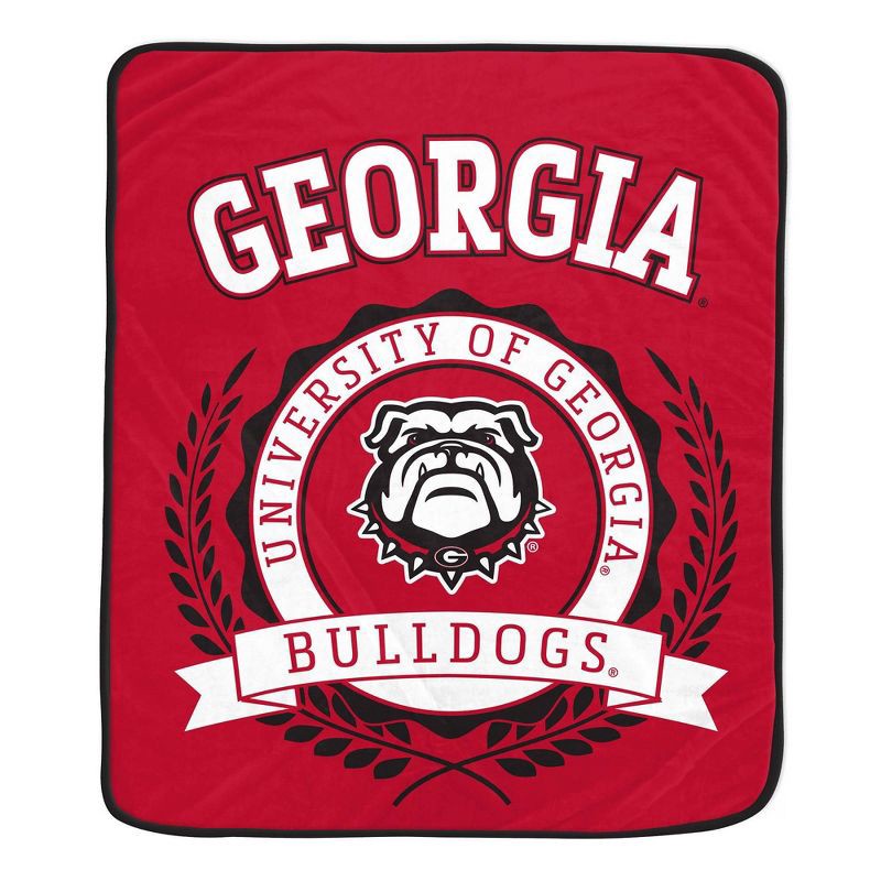 slide 1 of 2, NCAA Georgia Bulldogs Crest Ultra Soft Blanket, 1 ct