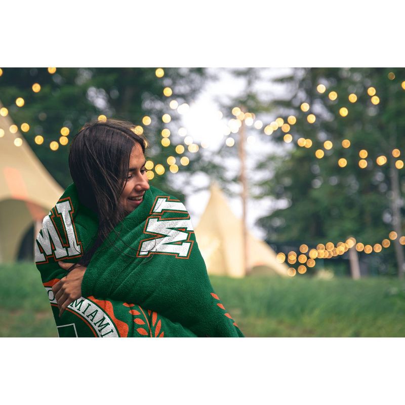 slide 2 of 2, NCAA Miami Hurricanes Crest Ultra Soft Blanket, 1 ct