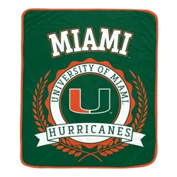 NCAA Miami Hurricanes Crest Ultra Soft Blanket