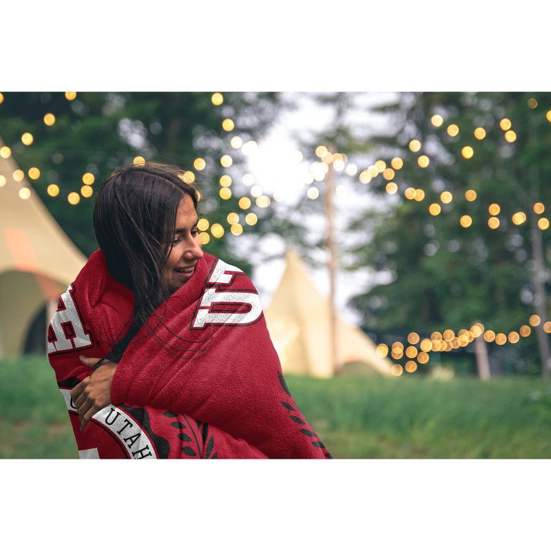 slide 2 of 2, NCAA Utah Utes Crest Ultra Soft Blanket, 1 ct