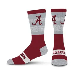 NCAA Alabama Crimson Tide Mixer Crew Socks: Cushioned Heel & Toe, Knit Fabric