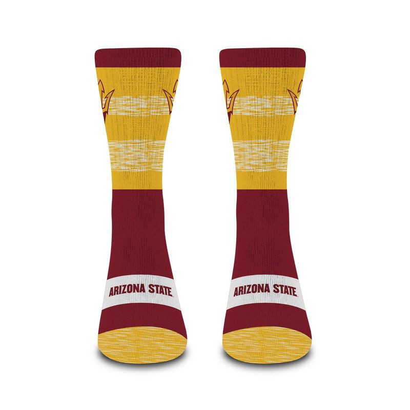 slide 3 of 3, NCAA Arizona State Sun Devils Mixer Crew Socks: Cushioned Heel & Toe, Knit Fabric, 1 ct