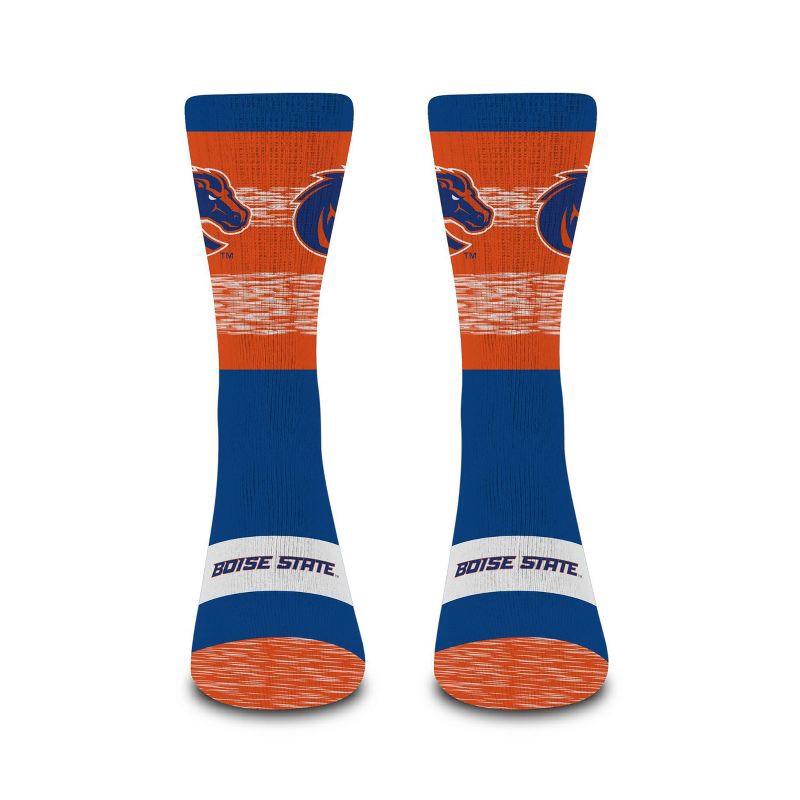 slide 2 of 3, NCAA Boise State Broncos Mixer Crew Socks: Cushioned Knit Logo Design, 1 ct