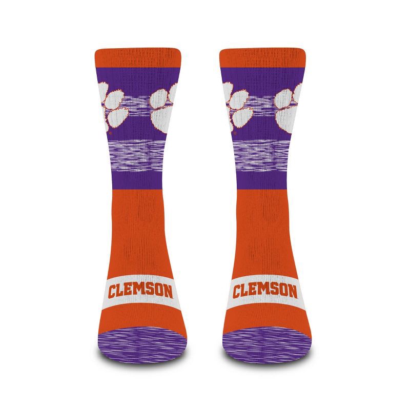 slide 2 of 3, NCAA Clemson Tigers Mixer Crew Socks: Cushioned Heel & Toe, Knit, Adult Large, 1 ct