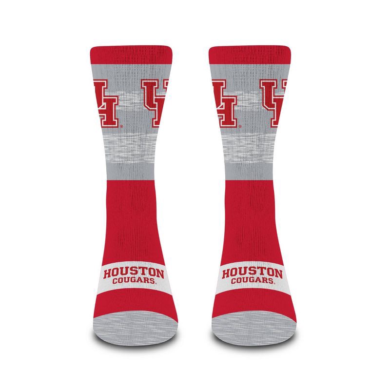 slide 2 of 3, NCAA Houston Cougars Mixer Crew Socks: Cushioned Heel & Toe, Knit Fabric, 1 ct