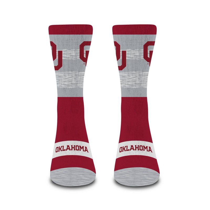 slide 3 of 3, NCAA Oklahoma Sooners Mixer Crew Socks: Cushioned Heel & Toe, Adult Large, 1 ct
