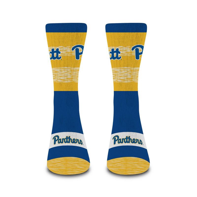 slide 2 of 3, NCAA Pittsburgh Panthers Mixer Crew Socks: Cushioned Heel & Toe, Knit Fabric, 1 ct