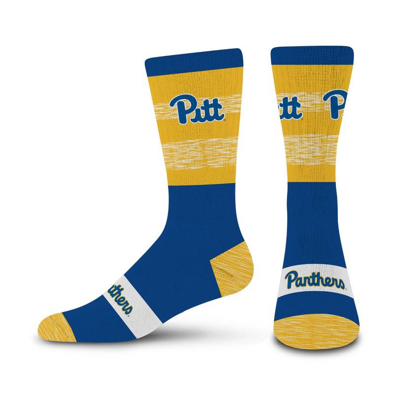 slide 1 of 3, NCAA Pittsburgh Panthers Mixer Crew Socks: Cushioned Heel & Toe, Knit Fabric, 1 ct