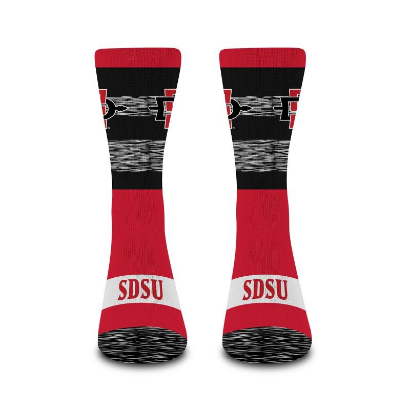 slide 2 of 3, NCAA San Diego State Aztecs Mixer Crew Socks: Cushioned Heel & Toe, Knit Fabric, 1 ct
