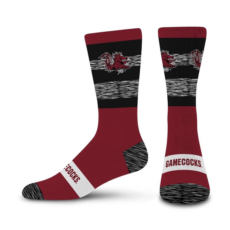 slide 1 of 3, NCAA South Carolina Gamecocks Mixer Crew Socks: Cushioned Heel & Toe, Knit Fabric, 1 ct