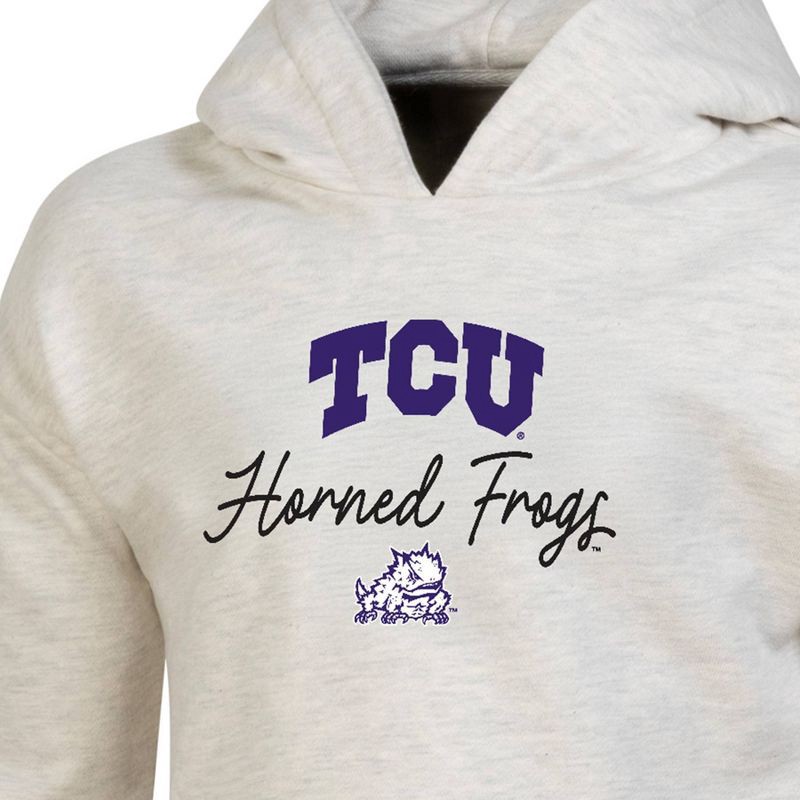 slide 3 of 3, NCAA TCU Horned Frogs Girls' Hooded Sweatshirt - XL, 1 ct