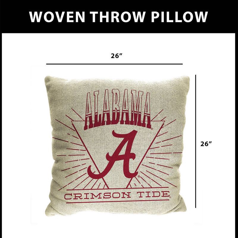 slide 5 of 5, NCAA Alabama Crimson Tide 26 x 26 Woven Tapestry Pillow, 1 ct