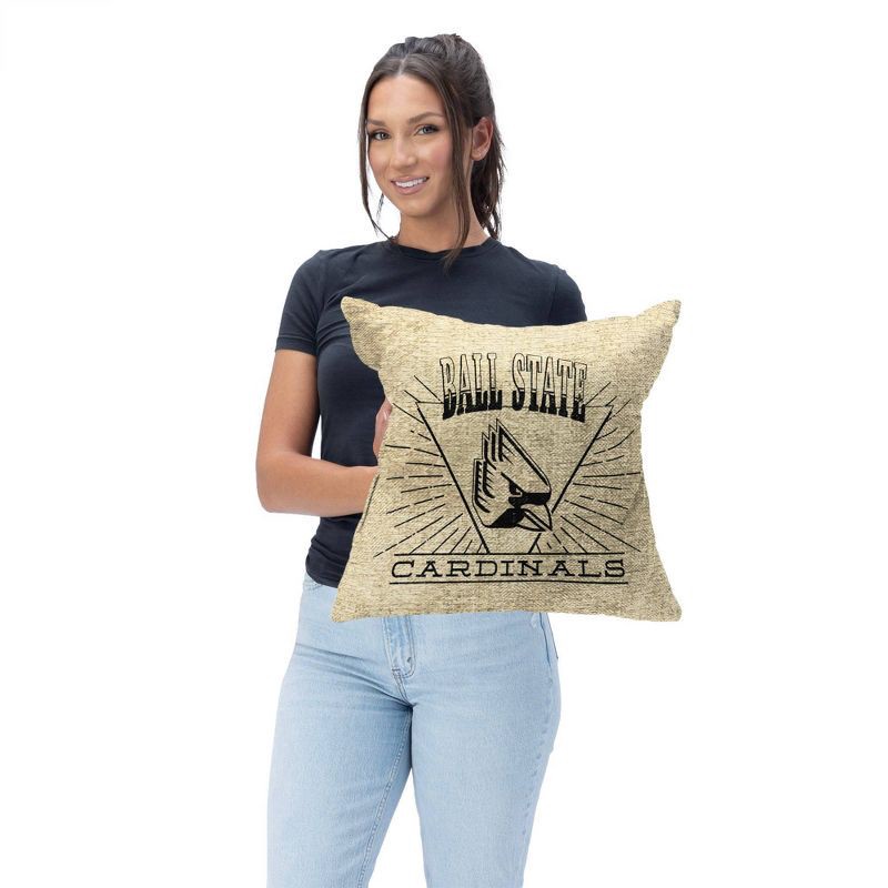 slide 2 of 5, NCAA Ball State Cardinals 26 x 26 Woven Tapestry Pillow, 1 ct