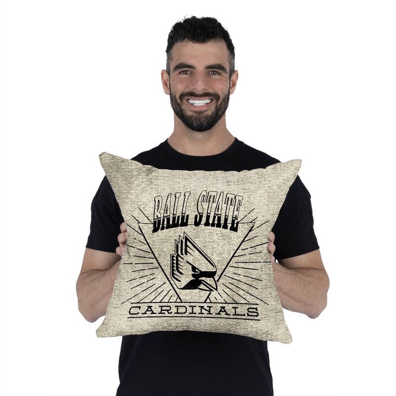 slide 4 of 5, NCAA Ball State Cardinals 26 x 26 Woven Tapestry Pillow, 1 ct