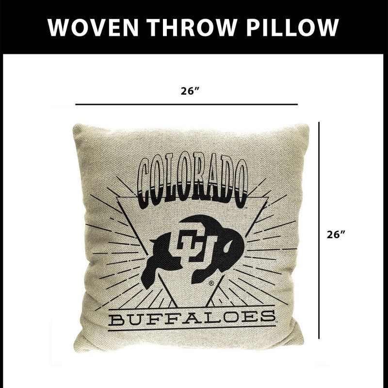 slide 5 of 5, NCAA Colorado Buffaloes 26 x 26 Woven Tapestry Pillow, 1 ct