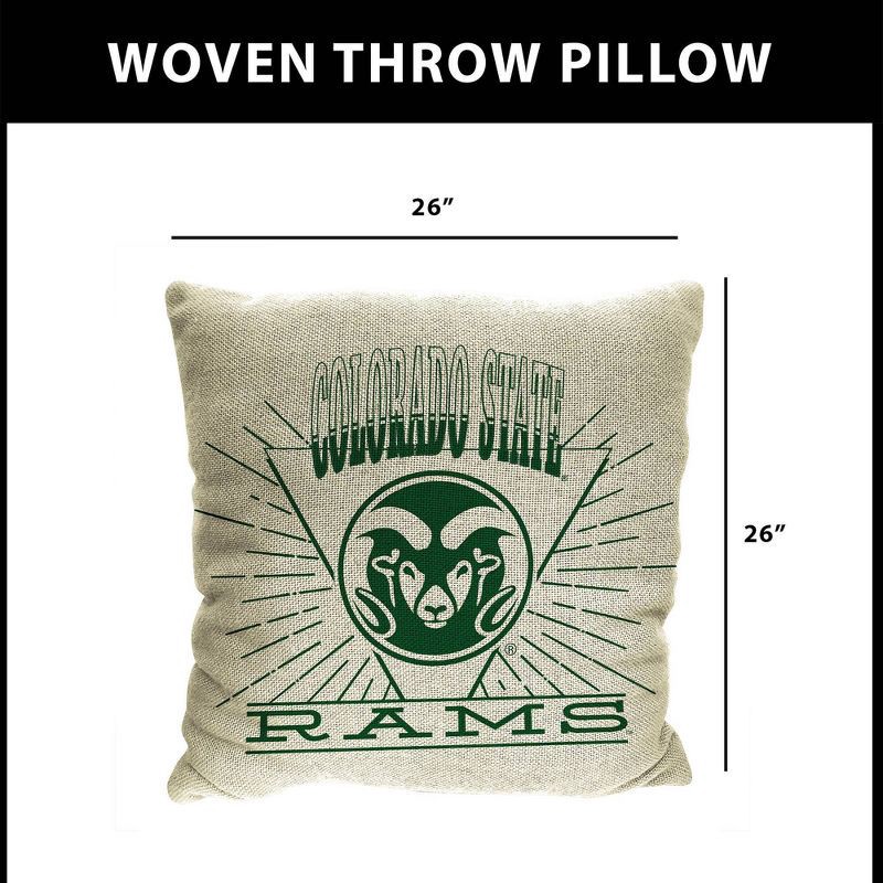 slide 5 of 5, NCAA Colorado State Rams 26 x 26 Woven Tapestry Pillow, 1 ct