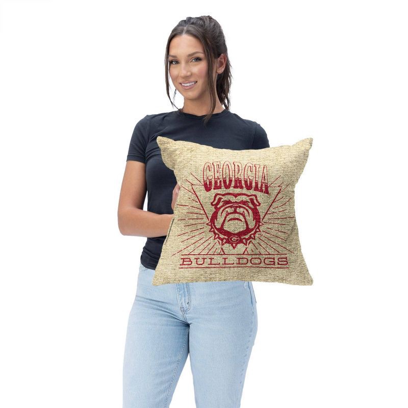 slide 2 of 5, NCAA Georgia Bulldogs 26 x 26 Woven Tapestry Pillow, 1 ct