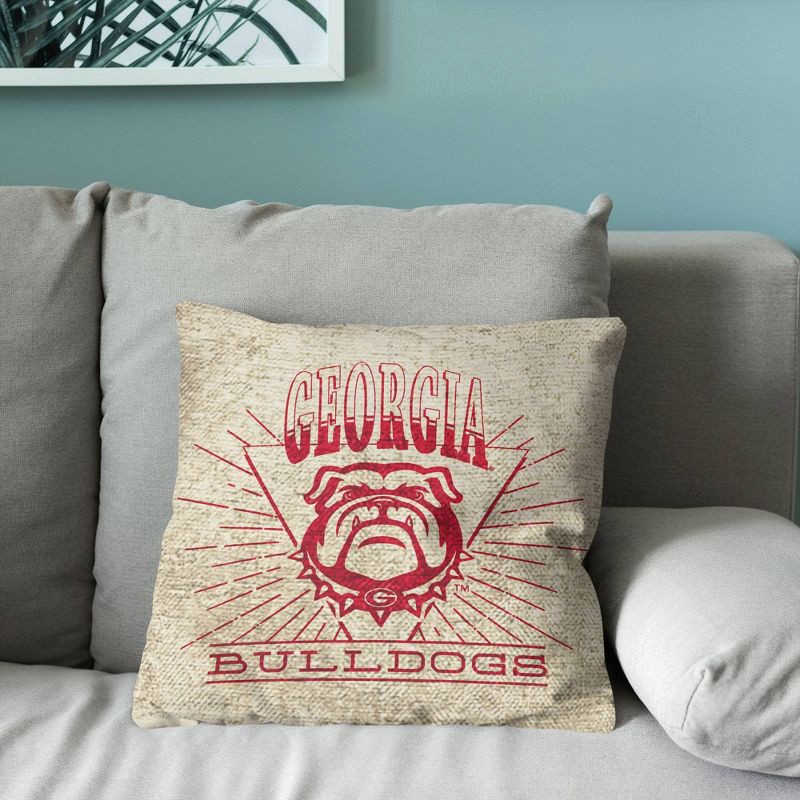 slide 3 of 5, NCAA Georgia Bulldogs 26 x 26 Woven Tapestry Pillow, 1 ct