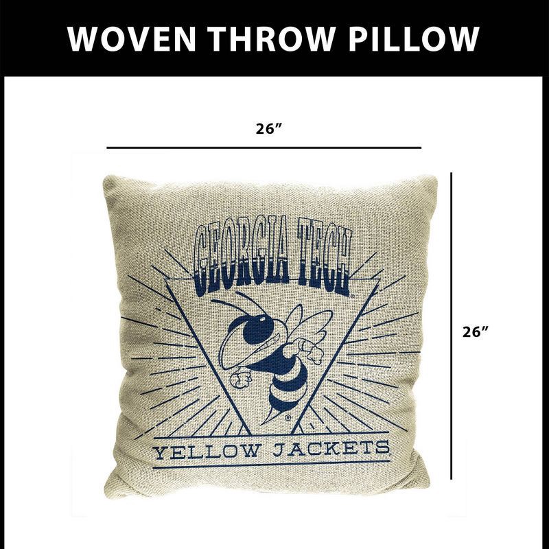 slide 5 of 5, NCAA Georgia Tech Yellow Jackets 26 x 26 Woven Tapestry Pillow, 1 ct