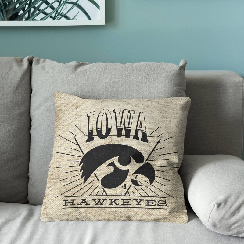 slide 3 of 5, NCAA Iowa Hawkeyes 26 x 26 Woven Tapestry Pillow, 1 ct