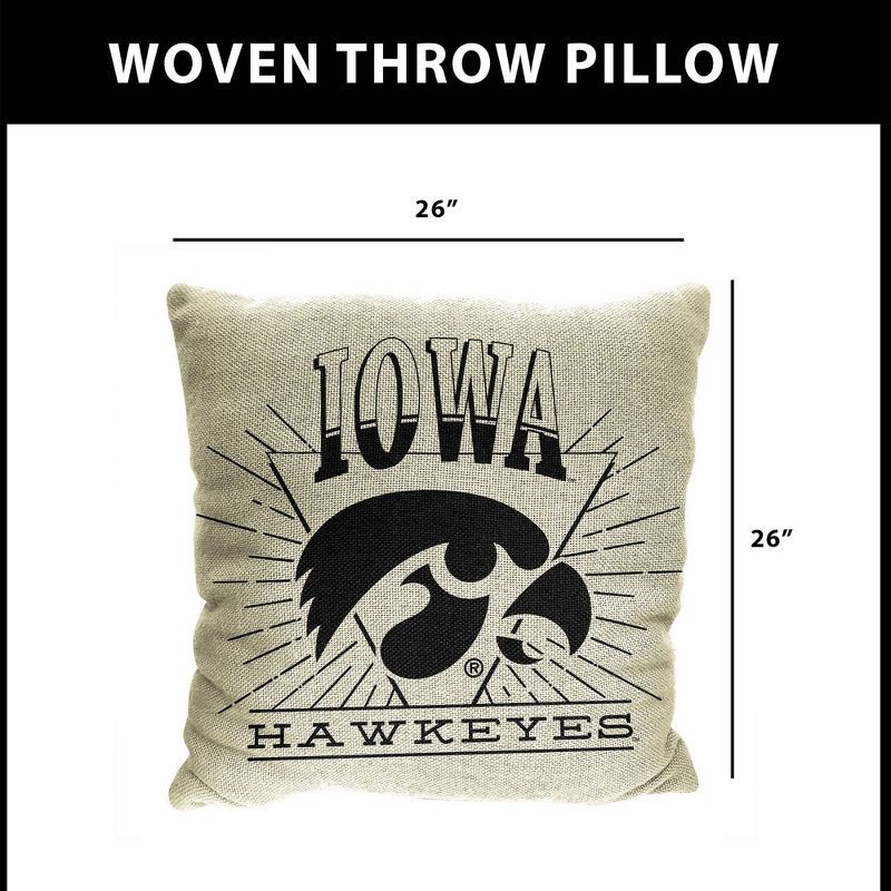 slide 5 of 5, NCAA Iowa Hawkeyes 26 x 26 Woven Tapestry Pillow, 1 ct