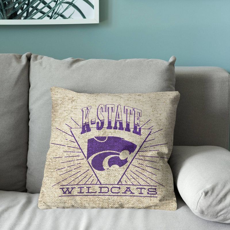 slide 3 of 5, NCAA Kansas State Wildcats 26 x 26 Woven Tapestry Pillow, 1 ct
