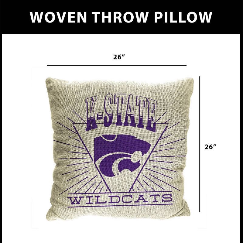 slide 5 of 5, NCAA Kansas State Wildcats 26 x 26 Woven Tapestry Pillow, 1 ct