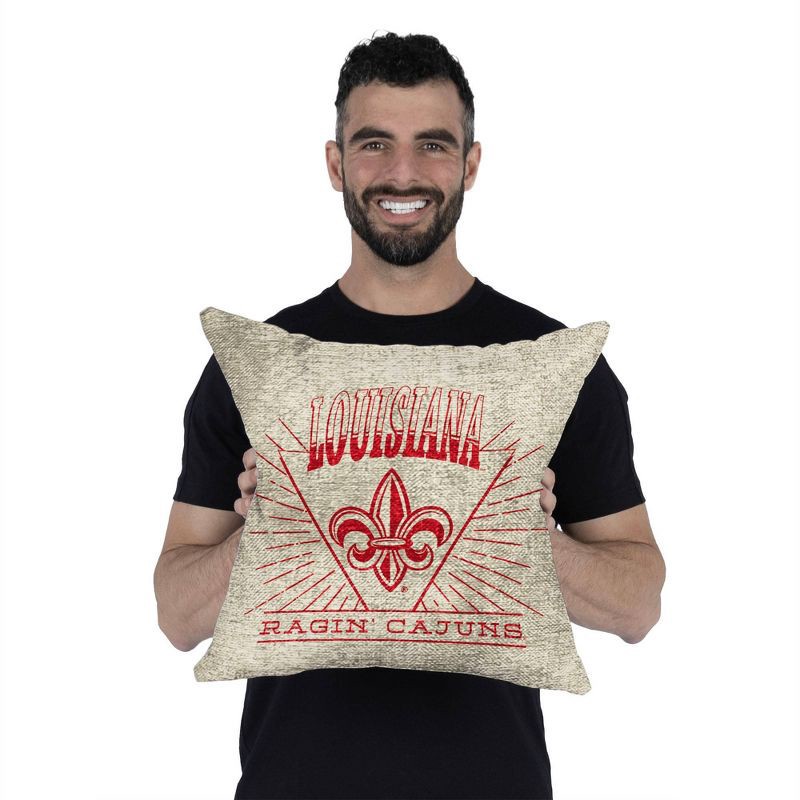 slide 4 of 5, NCAA Louisiana Ragin' Cajuns 26 x 26 Woven Tapestry Pillow, 1 ct