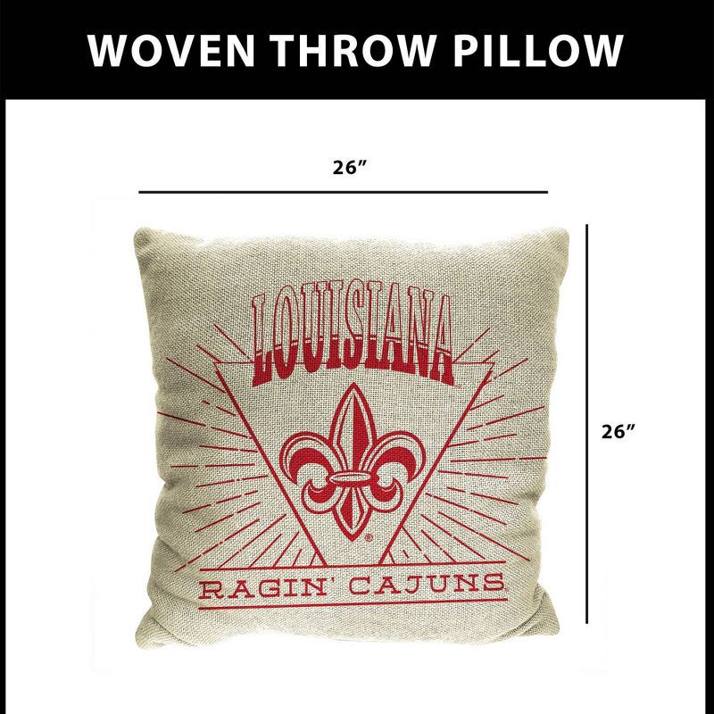 slide 5 of 5, NCAA Louisiana Ragin' Cajuns 26 x 26 Woven Tapestry Pillow, 1 ct