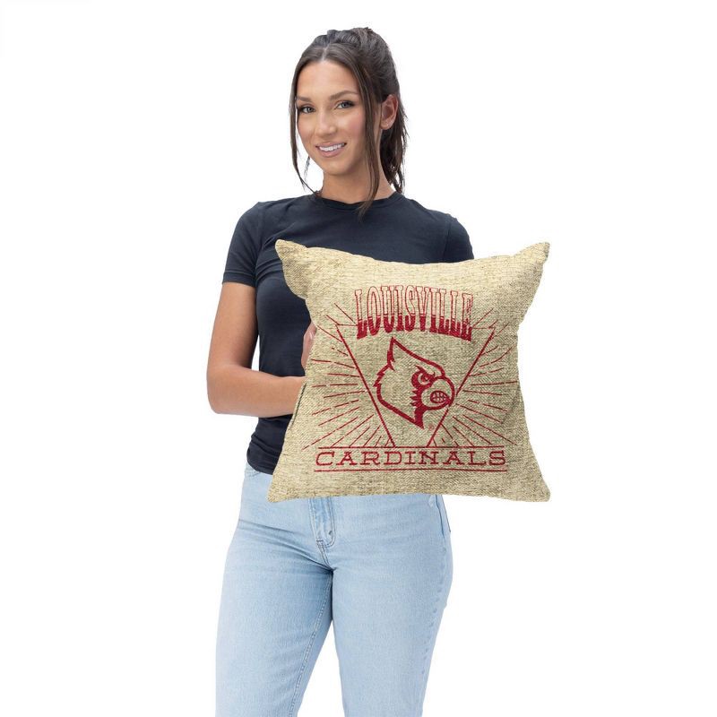 slide 2 of 5, NCAA Louisville Cardinals 26 x 26 Woven Tapestry Pillow, 1 ct