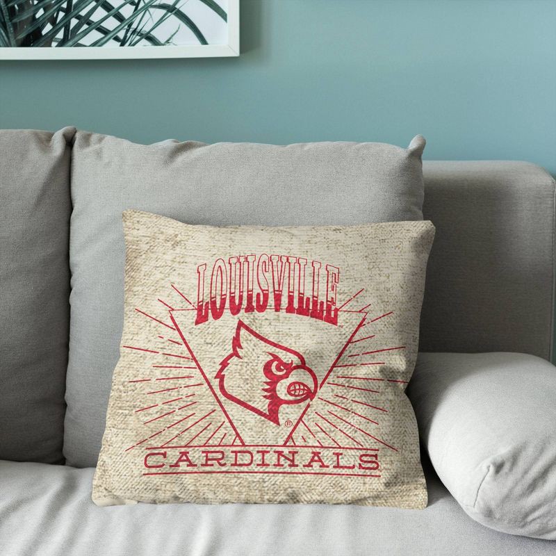 slide 3 of 5, NCAA Louisville Cardinals 26 x 26 Woven Tapestry Pillow, 1 ct