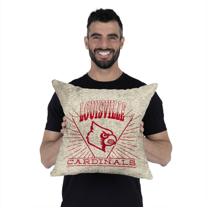 slide 4 of 5, NCAA Louisville Cardinals 26 x 26 Woven Tapestry Pillow, 1 ct