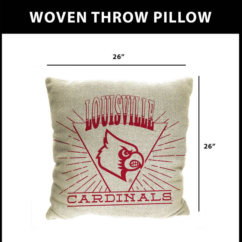 slide 5 of 5, NCAA Louisville Cardinals 26 x 26 Woven Tapestry Pillow, 1 ct