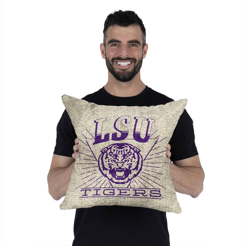 slide 4 of 5, NCAA LSU Tigers 26 x 26 Woven Tapestry Pillow, 1 ct