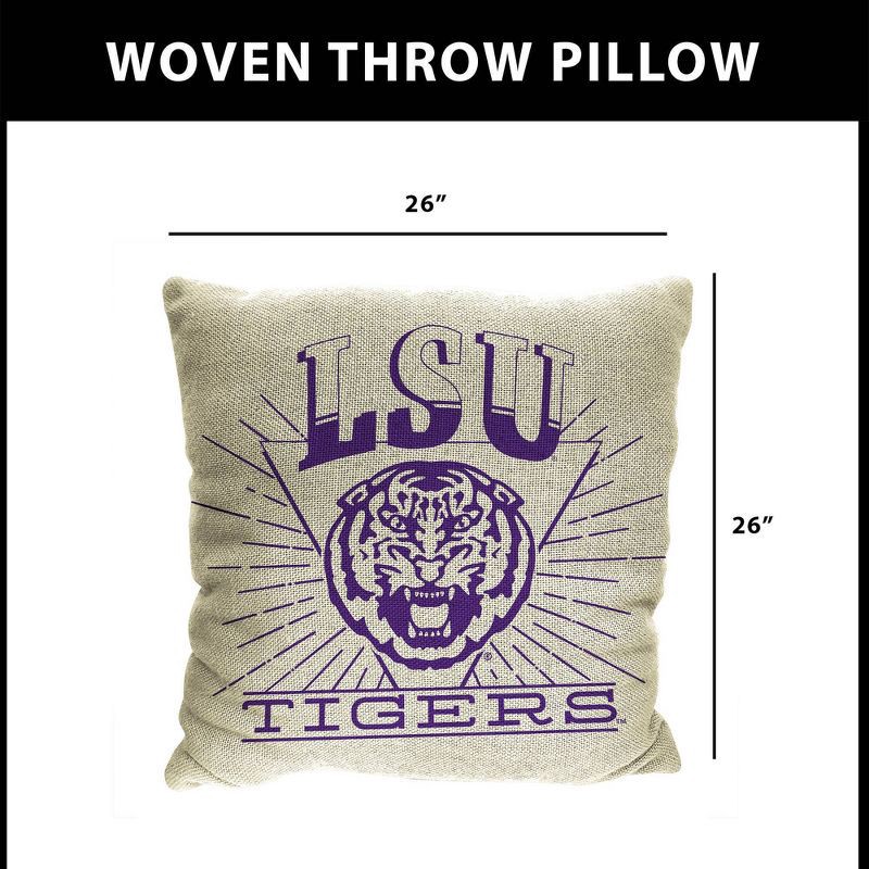 slide 5 of 5, NCAA LSU Tigers 26 x 26 Woven Tapestry Pillow, 1 ct